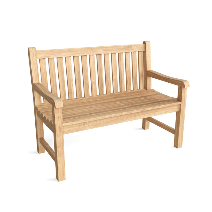 Classic 2-Seater Bench On White Background