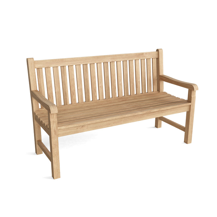 Classic 3-Seater Bench On White Background