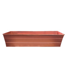 Load image into Gallery viewer, Rectangular Metal Flower Planter Box with Embossed Line Design, Small, Copper