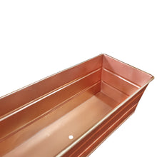 Load image into Gallery viewer, Rectangular Metal Flower Planter Box with Embossed Line Design, Small, Copper