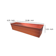 Load image into Gallery viewer, Rectangular Metal Flower Planter Box with Embossed Line Design, Small, Copper