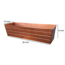 Load image into Gallery viewer, Rectangular Metal Flower Planter Box with Embossed Line Design, Large, Copper