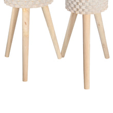 Load image into Gallery viewer, Textured Ceramic Planter with Tripod Legs, Set of 2, Cream and Brown