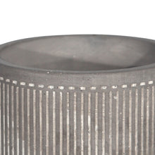 Load image into Gallery viewer, Striped Pattern Cement Planter with Saucer, Gray and White