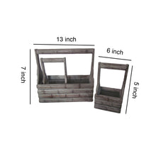 Load image into Gallery viewer, Transitional Wooden Garden Planters with Brick Design, Set of 3, Brown