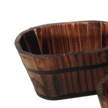 Load image into Gallery viewer, Traditional Oval Shaped Wooden Planters with Narrow Bottom, Set of 3, Brown