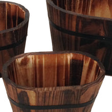 Load image into Gallery viewer, Traditional Oval Shaped Wooden Planters with Narrow Bottom, Set of 3, Brown