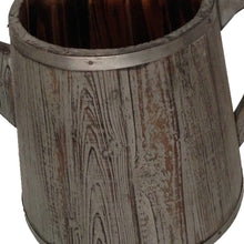 Load image into Gallery viewer, Traditional Wooden Deep Round Kettle Shaped Garden Pot, Gray