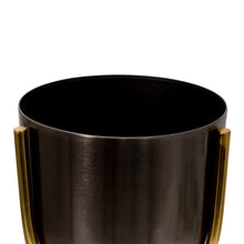 Load image into Gallery viewer, Round Metal Planter with Tripod Base, Silver and Gold