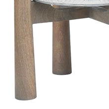Load image into Gallery viewer, Round Metal Planter Set with Wood Stand,Set of 2,Galvanized Gray and Brown