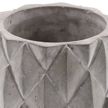 Load image into Gallery viewer, Round Cement Planter with Textured Diamond Design, Small, Gray