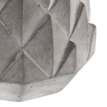 Load image into Gallery viewer, Round Cement Planter with Textured Diamond Design, Small, Gray