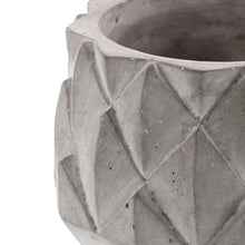 Load image into Gallery viewer, Round Cement Planter with Textured Diamond Design, Small, Gray