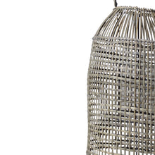 Load image into Gallery viewer, Woven Rattan Frame Lantern with Glass Hurricane, Natural Brown