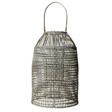 Load image into Gallery viewer, Woven Rattan Frame Lantern with Glass Hurricane, Natural Brown