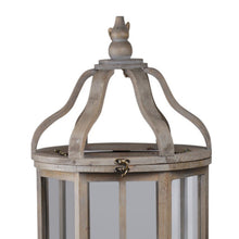 Load image into Gallery viewer, Temple Design Wooden Lantern with Rope Hanger, Set of 2, Gray