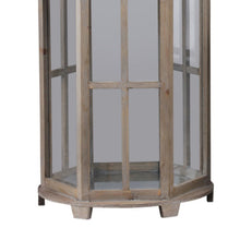 Load image into Gallery viewer, Temple Design Wooden Lantern with Rope Hanger, Set of 2, Gray