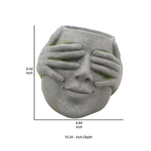 Load image into Gallery viewer, Resin Human Head Planter with Hands on Eyes, Gray