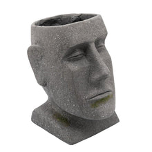 Load image into Gallery viewer, Moai Head Design Resin Planter with Round Opening, Gray