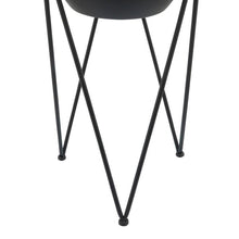 Load image into Gallery viewer, Round Hanging Metal Planter with Tripod Base, Black