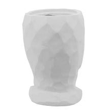 Load image into Gallery viewer, Resin Human Face Planter with Faceted Sides, White