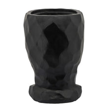 Load image into Gallery viewer, Resin Human Face Planter with Faceted Sides, Black