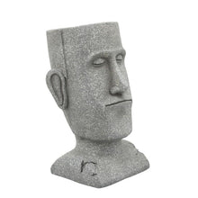 Load image into Gallery viewer, Resin Elongated Human Face Planter with Closed Eyes, Gray