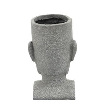 Load image into Gallery viewer, Resin Elongated Human Face Planter with Closed Eyes, Gray