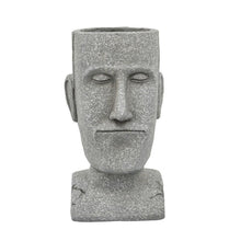 Load image into Gallery viewer, Resin Elongated Human Face Planter with Closed Eyes, Gray