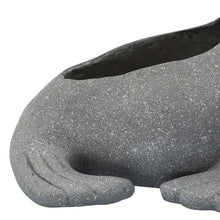 Load image into Gallery viewer, Sea Lion Design Resin Planter with Obround Opening, Gray
