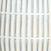 Load image into Gallery viewer, Textured Liner Pattern Ceramic Cachepot with Saucer, Set of 4, White