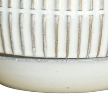 Load image into Gallery viewer, Textured Liner Pattern Ceramic Cachepot with Saucer, Set of 4, White