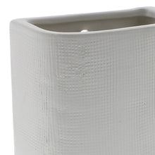 Load image into Gallery viewer, Textured Rectangular Ceramic Wall Pocket with Cut Out Hole, Tall, White