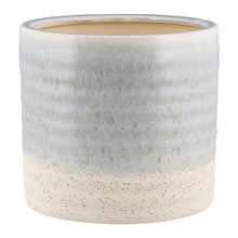 Load image into Gallery viewer, Round Top Cylindrical Ceramic Cachepot, Medium, Light Blue