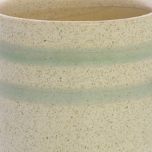 Load image into Gallery viewer, Round Top Cylindrical Ceramic Cachepot, Small, White and Green