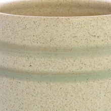 Load image into Gallery viewer, Round Top Cylindrical Ceramic Cachepot, Large, White and Green