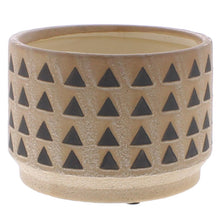 Load image into Gallery viewer, Round Ceramic Cachepot with Cutout Pattern, Large, Brown