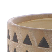 Load image into Gallery viewer, Round Ceramic Cachepot with Cutout Pattern, Large, Brown