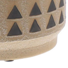Load image into Gallery viewer, Round Ceramic Cachepot with Cutout Pattern, Large, Brown