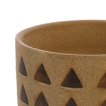 Load image into Gallery viewer, Round Ceramic Cachepot with Cutout Pattern, Small, Brown