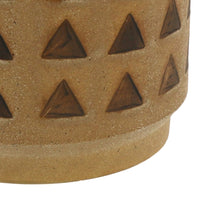 Load image into Gallery viewer, Round Ceramic Cachepot with Cutout Pattern, Small, Brown