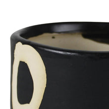 Load image into Gallery viewer, Round Ceramic Cachepot with Circle Motif, Small, Black
