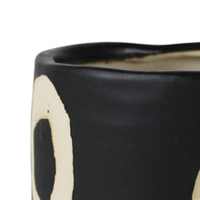 Load image into Gallery viewer, Round Ceramic Cachepot with Circle Motif, Large, Black