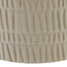 Load image into Gallery viewer, Round Ceramic Cachepot with Textured Lines, Small, Set of 4, White