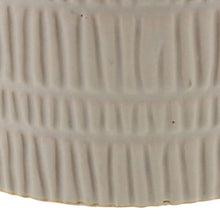 Load image into Gallery viewer, Round Ceramic Cachepot with Textured Lines, Large, Set of 4, White