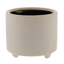 Load image into Gallery viewer, Round Ceramic Planter with Tripod Feet, Small, Set of 4, White