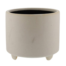 Load image into Gallery viewer, Round Ceramic Planter with Tripod Feet, Large, Set of 4, White