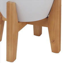 Load image into Gallery viewer, Round Planter with Cut Out Wooden Feet, Set of 2, White