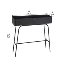 Load image into Gallery viewer, Rectangular Metal Planter with Angled Tubular Legs, Black