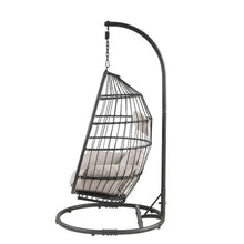 Load image into Gallery viewer, Patio Hanging Chair with Wicker Lattice Frame, Black